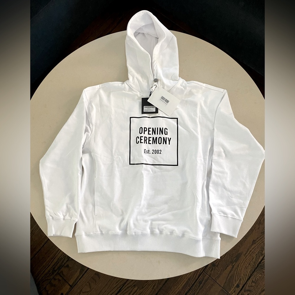 NWT Opening Ceremony white hoodie, mens, size Large